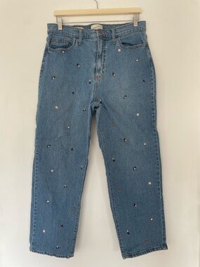 Universal Thread Embroidered Floral Vintage Straight Jeans Size 12